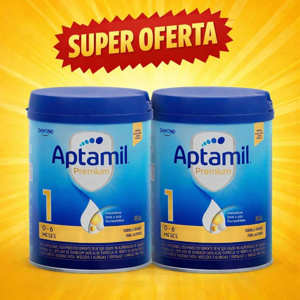 kit 2un Formula Infantil Em Po Danone Aptamil Premium 1 - 800g