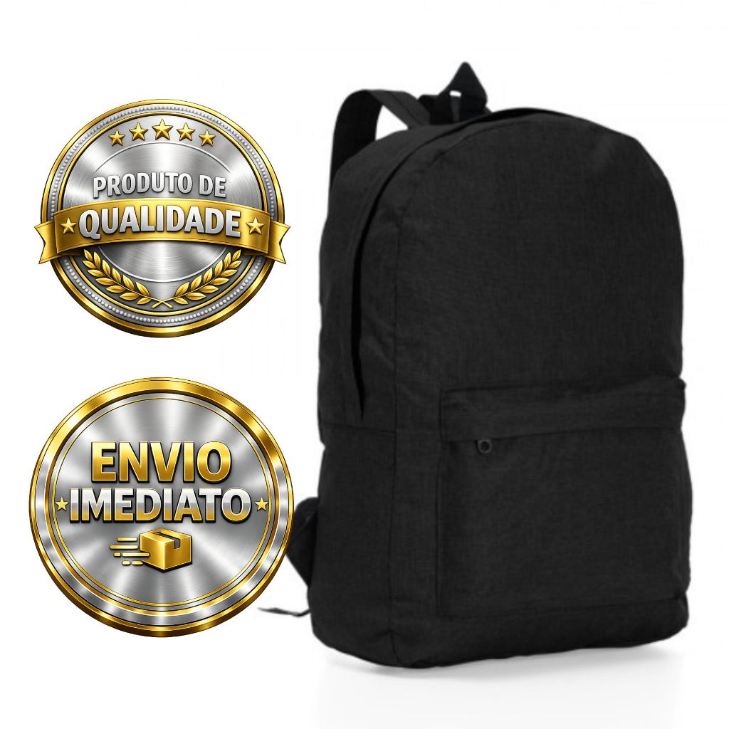 Mochila Grande Unissex Poliéster Resistente com Bolso Frontal Zíper Escola Faculdade Trabalho em Oferta na Shopee