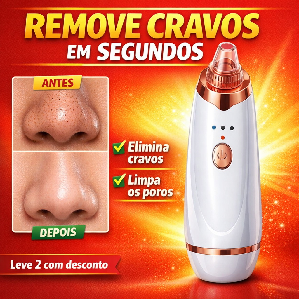 Removedor de Cravos a Vácuo VacuumSkin Pro Elite™ Limpador de Poros Facial Profissional 5 Ponteiras em Oferta na Shopee