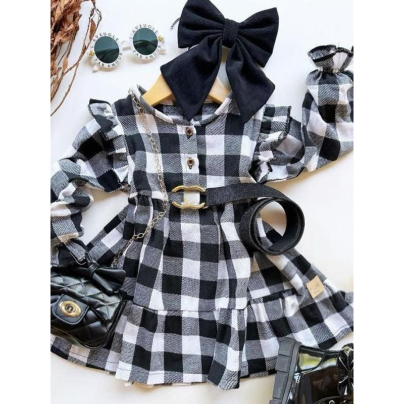 Vestido Infantil Xadrez Para Meninas Festa Junina