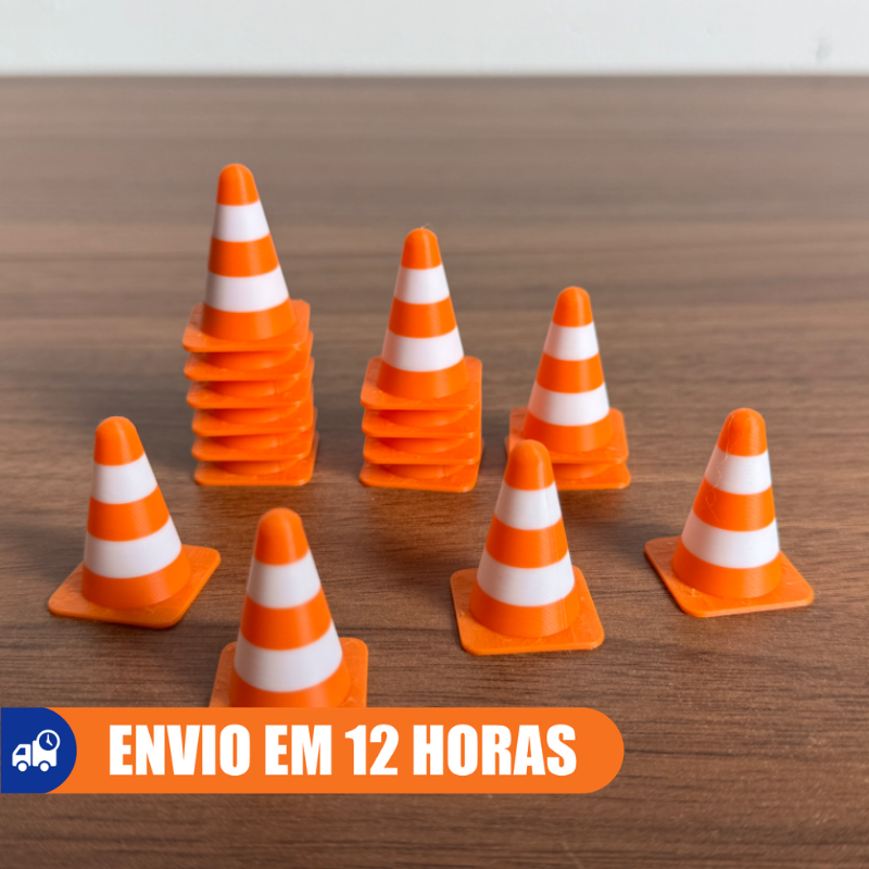 Mini Cones de Trânsito Kit com 10 20 50 Unidades Sinalização Resistente Decoração Treino Esportivo
