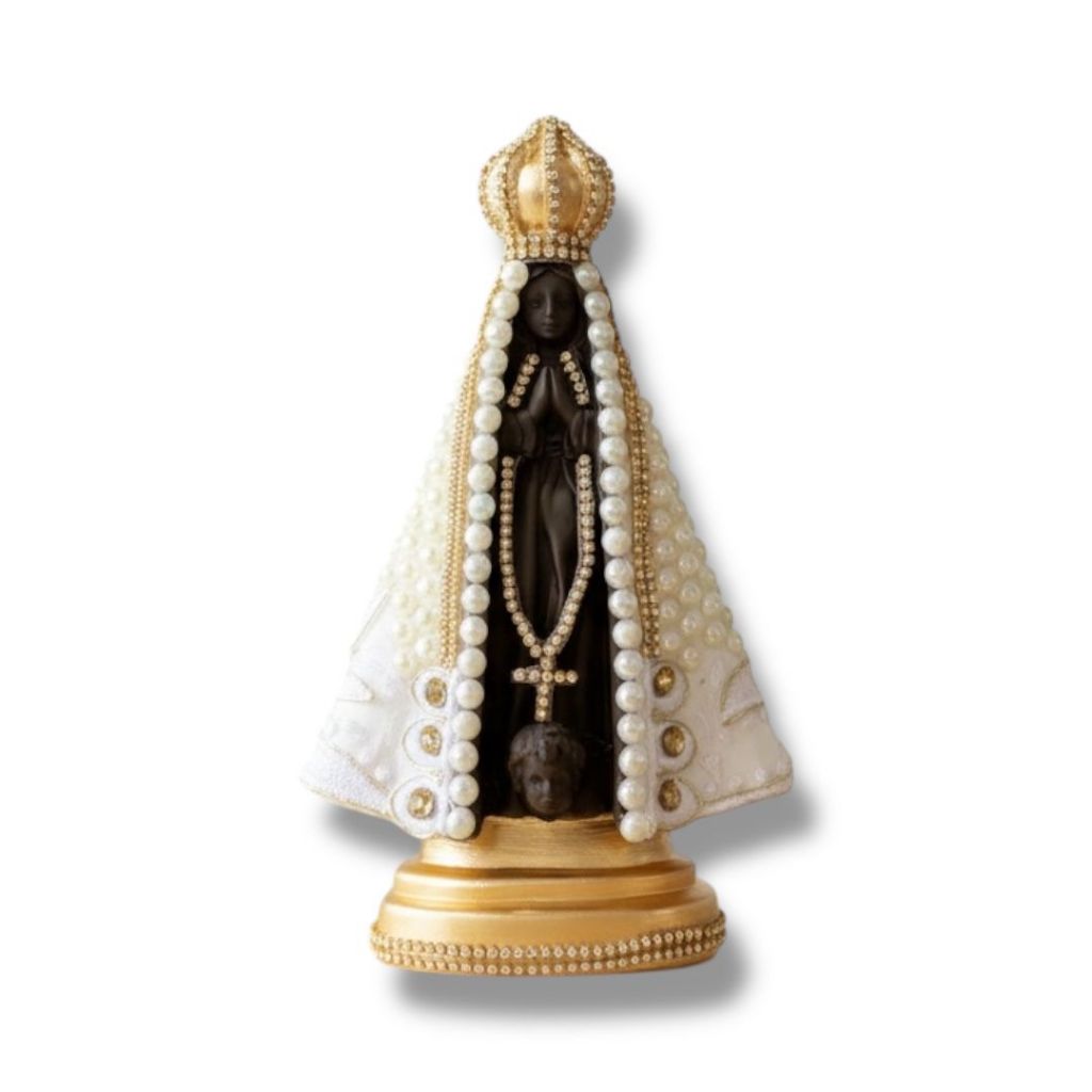 Imagem Nossa Senhora Aparecida Perola Trabalhada 23cm