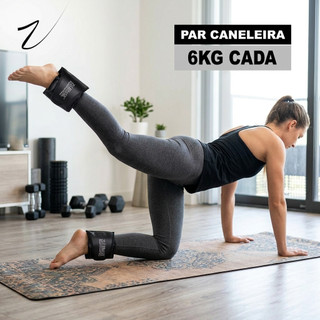 Par de Tornozeleira de Peso Caneleira 6kg Profissional Academia Treino em Casa Funcional