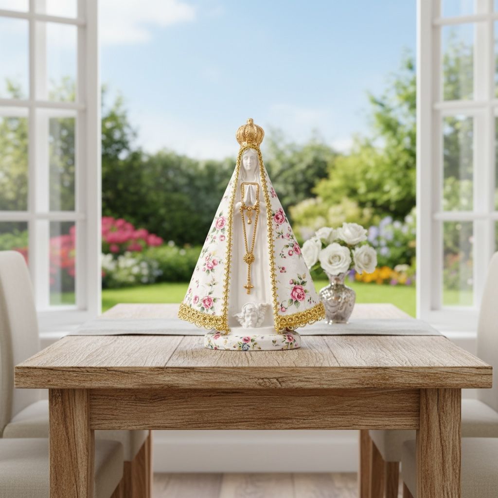 Imagem Nossa Senhora Aparecida Decoupage Rosa 26cm MDZ