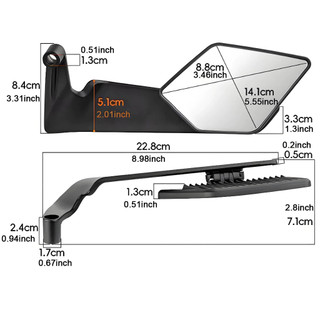 Espelho Retrovisor Quadrado Universal De Liga De Alumínio Para Motocicleta