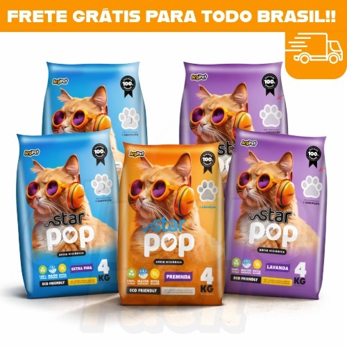 Kit 20 kg Areia Sanitária Higiênica Natural Argila Ecológica Absorvente Odores Aroma Lavanda