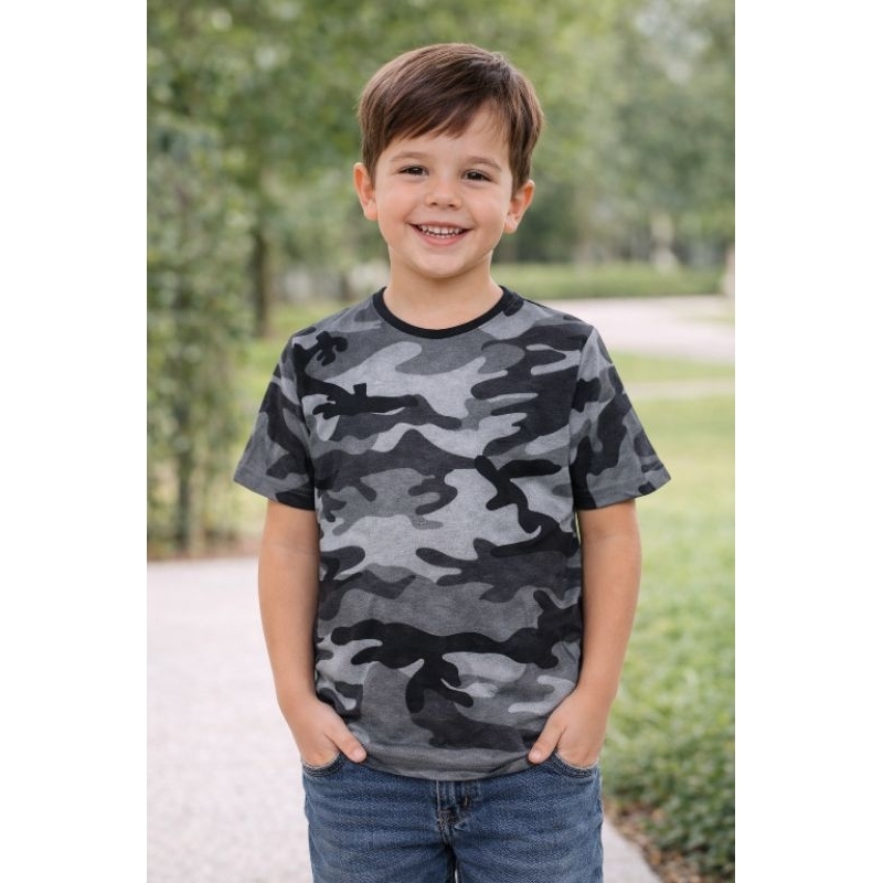 Camiseta Camuflada Bebê Criança Menino