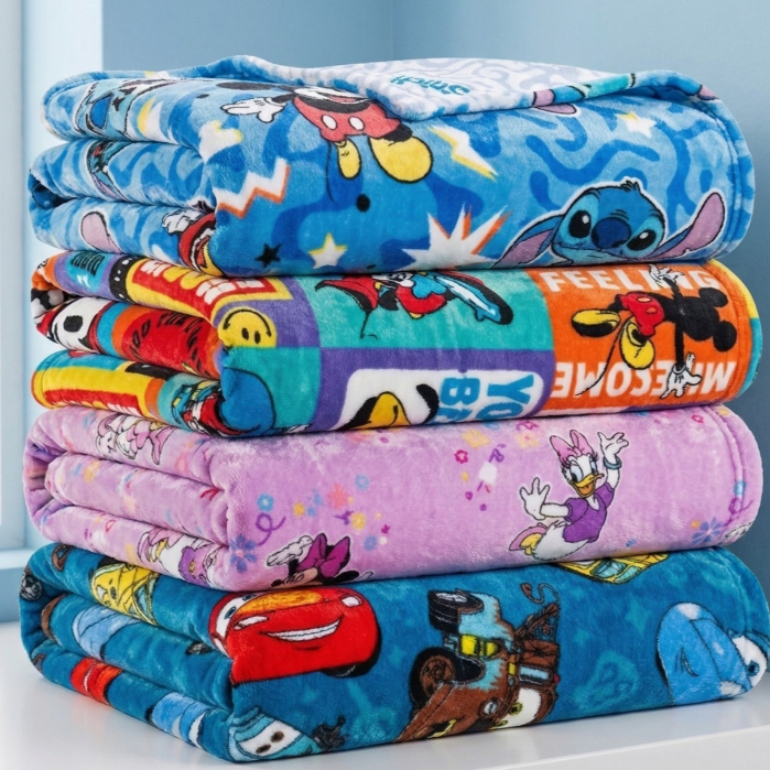 Mantas Infantis Estampadas Desenho Quentinhas Mickey/Stitch/Carros Menina Menino Inverno Confortável