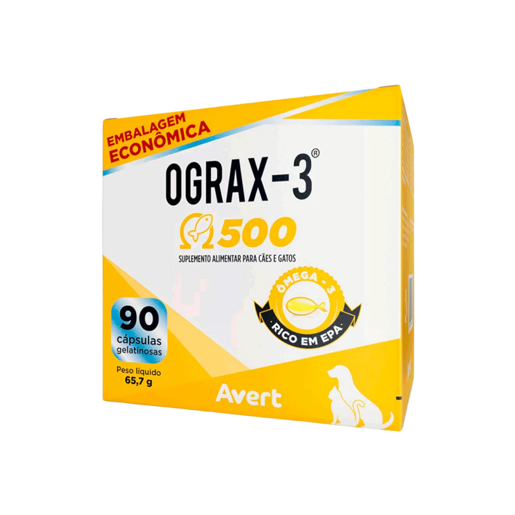 Ograx 3 500 mg Avert para Cães e Gatos 90 Comprimidos