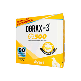 Ograx 3 500 mg Avert para Cães e Gatos 90 Comprimidos em Oferta na Shopee