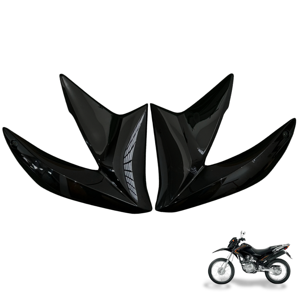 Carenagem Lateral Aba Tanque Nxr 150 Bros 2013-14 Preto Inj