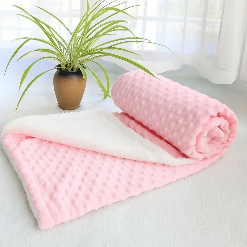 Cobertor Manta Soft Bolha Luxo Para Bebê Dupla Face Com Sherpa