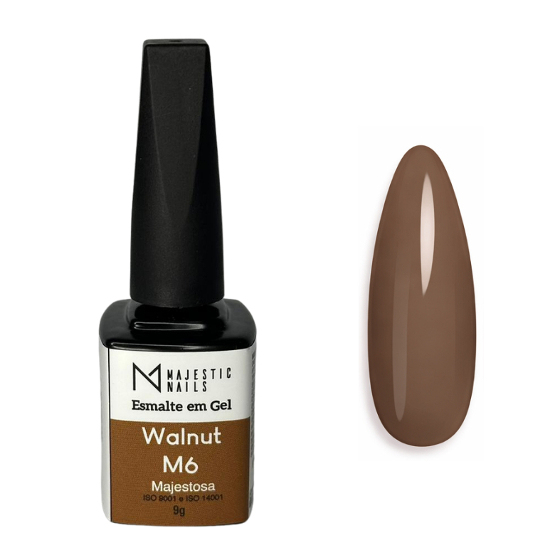 Esmalte em gel WALNUT M6 (Nude Marrom) (Nude Marrom) 9g Alongamento Majestic Nails