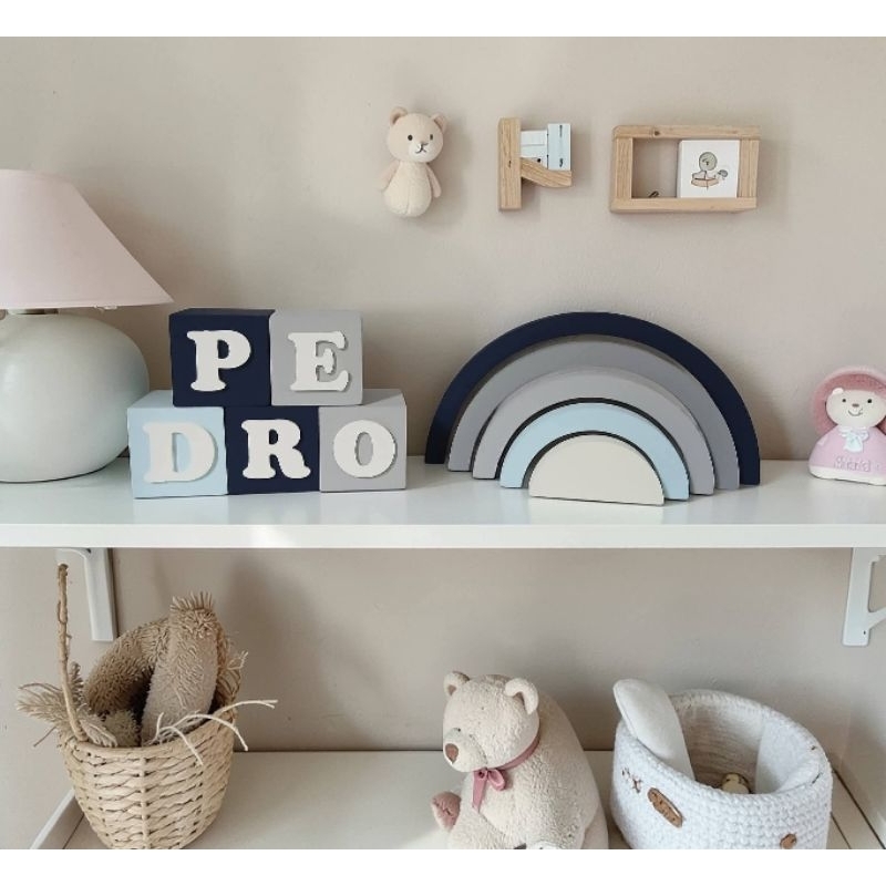 Decoração com cubos festa infantil, enfeite de quarto adorno de mdf