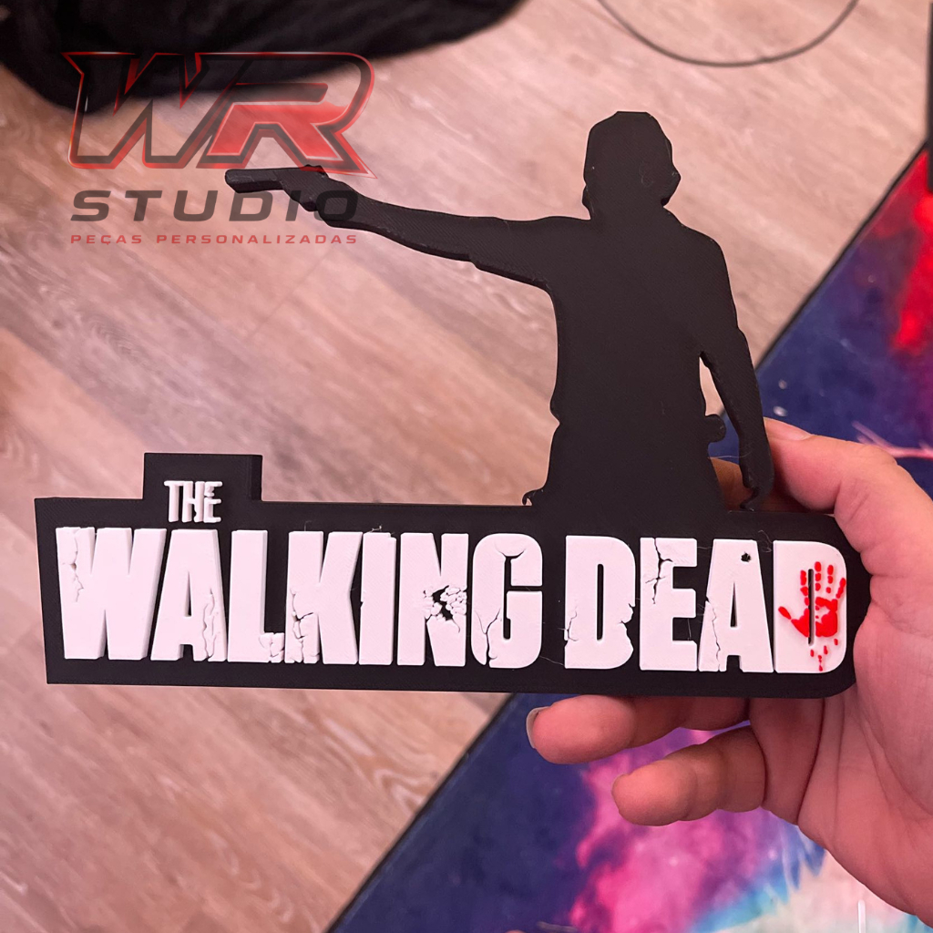 PLACA GAMER The Walking Dead - Acessório Geek - Placa com Suporte para Estante 🕹️🧟