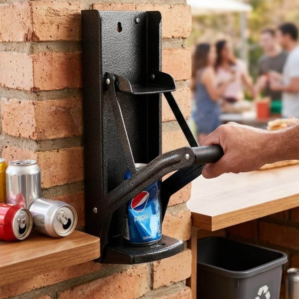 Amassador de Latas Alumínio Manual Prensa Latinhas Compactador Reciclagem Resistente