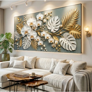 Quadro Decorativo 80x110cm Vitral Flores Dourada Decoração de Parede Hall Luxo Sala Quarto MDF em Oferta na Shopee