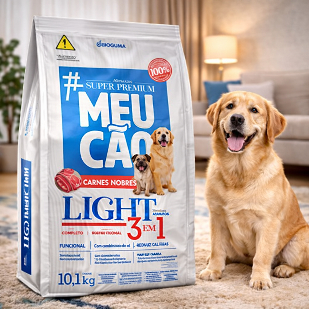 Ração Meu Cão Prime Light 10kg 3 em 1 Castrado Idoso Obeso Super Premium Carnes Nobres