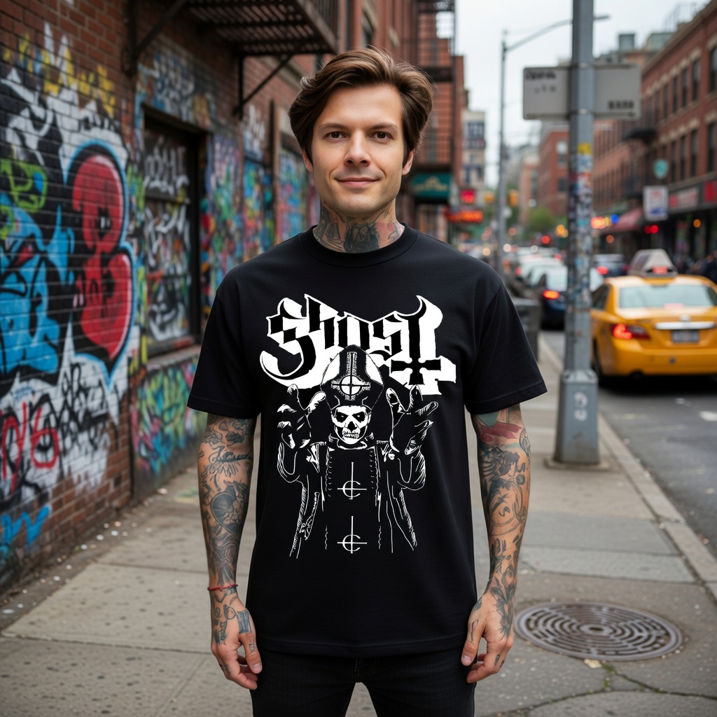 Camiseta Unisex Banda Doom Metal rock Ghost vintage,   streetwear 100% algodão premium