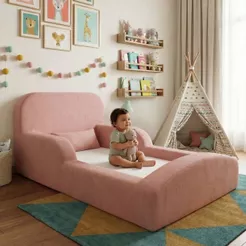 Cama Montessoriana Solteiro Encanto 100% Espuma Rosa Keiko
