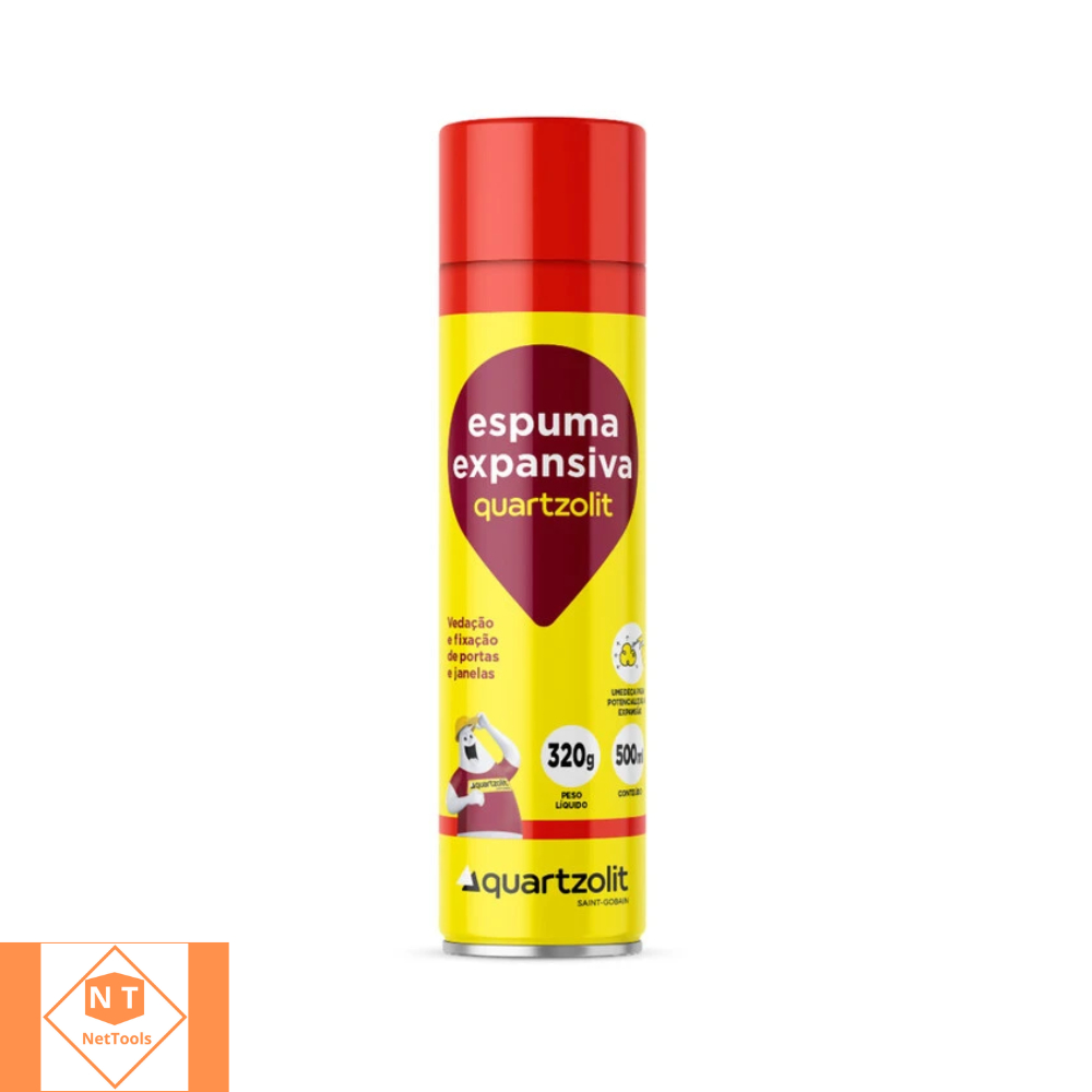Espuma Expansiva Quartzolit 500ml 340g Preenchimento Vedação Uso Geral Construção