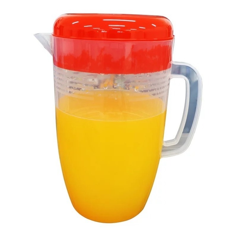Jarra Transparente C/ Tampa 4 Litros Para Suco Água Plástico Reforçado Grande
