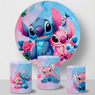 Kit Painel Redondo + Capa De Cilindro Decoração Stitch 24 em Oferta na Shopee