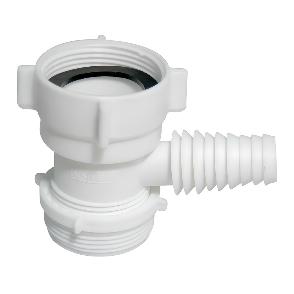 Sifão Adaptador Sifão P/ Máquina de Lavar Roupa/Louça Plástico Branco C/ 1, 2 ou 3 Unidades - Astra