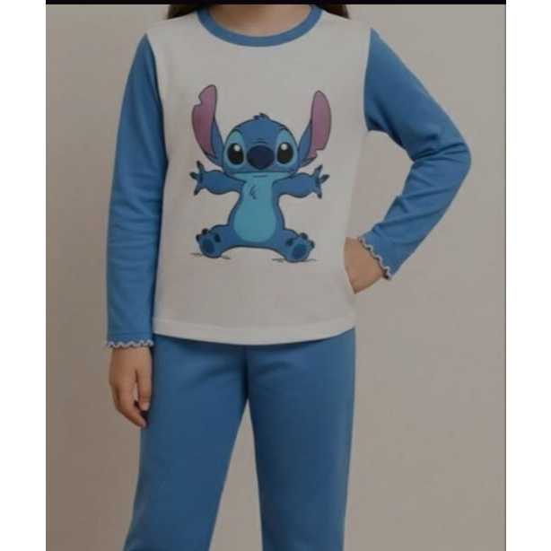 pijama longo inverno infantil stitch