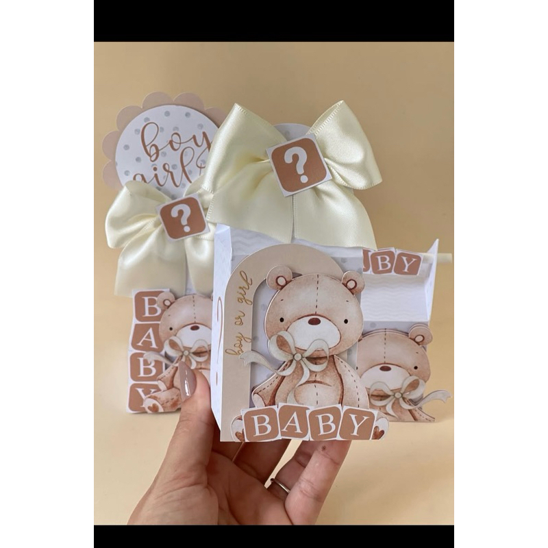 lembrancinha personalizada cha revelaçao neutro Personalizado pegue e Monte Lembrancinhas - Caixinha Personalizada