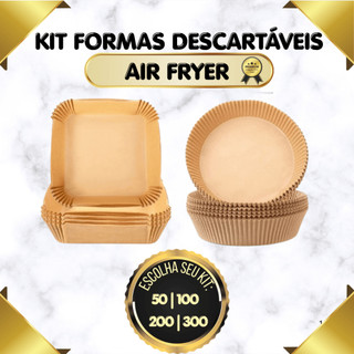 Kit Forma De Airfryer Descartável Antiaderente Não Suja De Papel Cozinha 50 a 300 Uni. Pr…