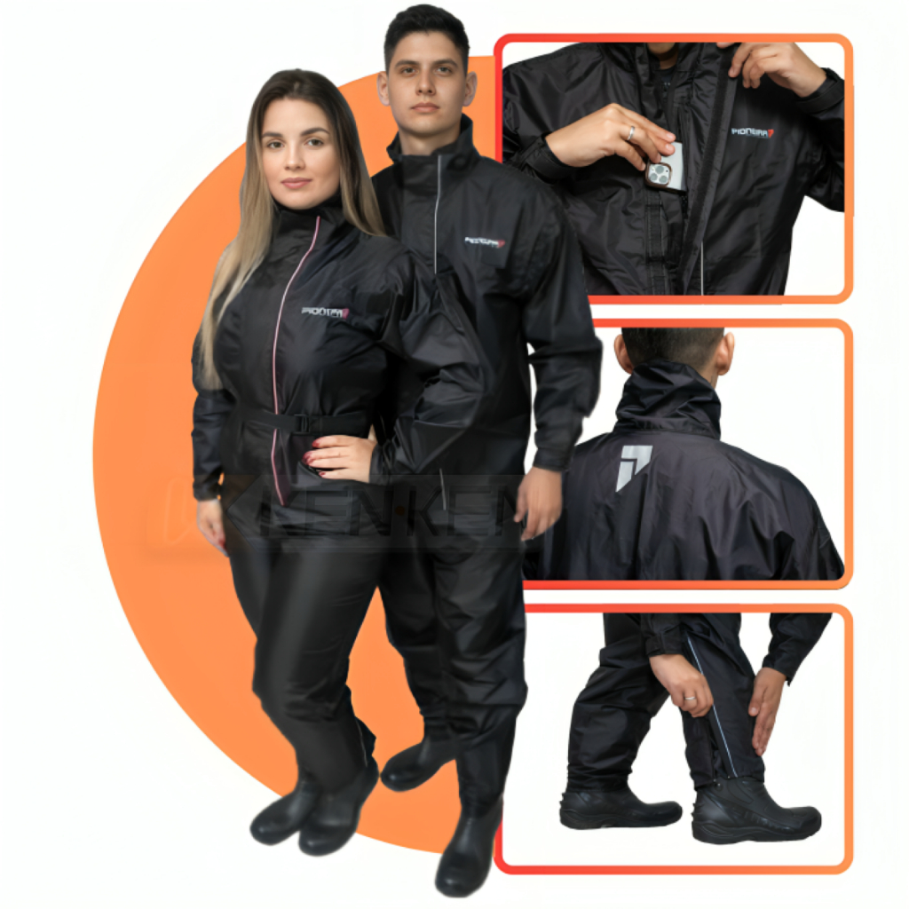 Capa de Chuva Pioneira Nylon Storm Conjunto Completo Motoqueiro Motoboy Frio