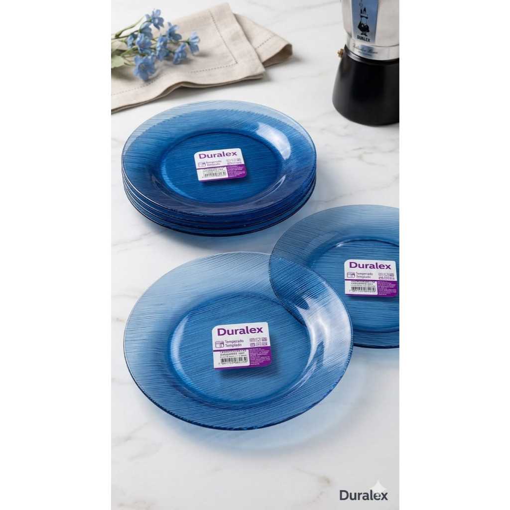 Kit 6 Pratos Fundos Duralex Diamante Sky 22,4cm Vidro Temperado