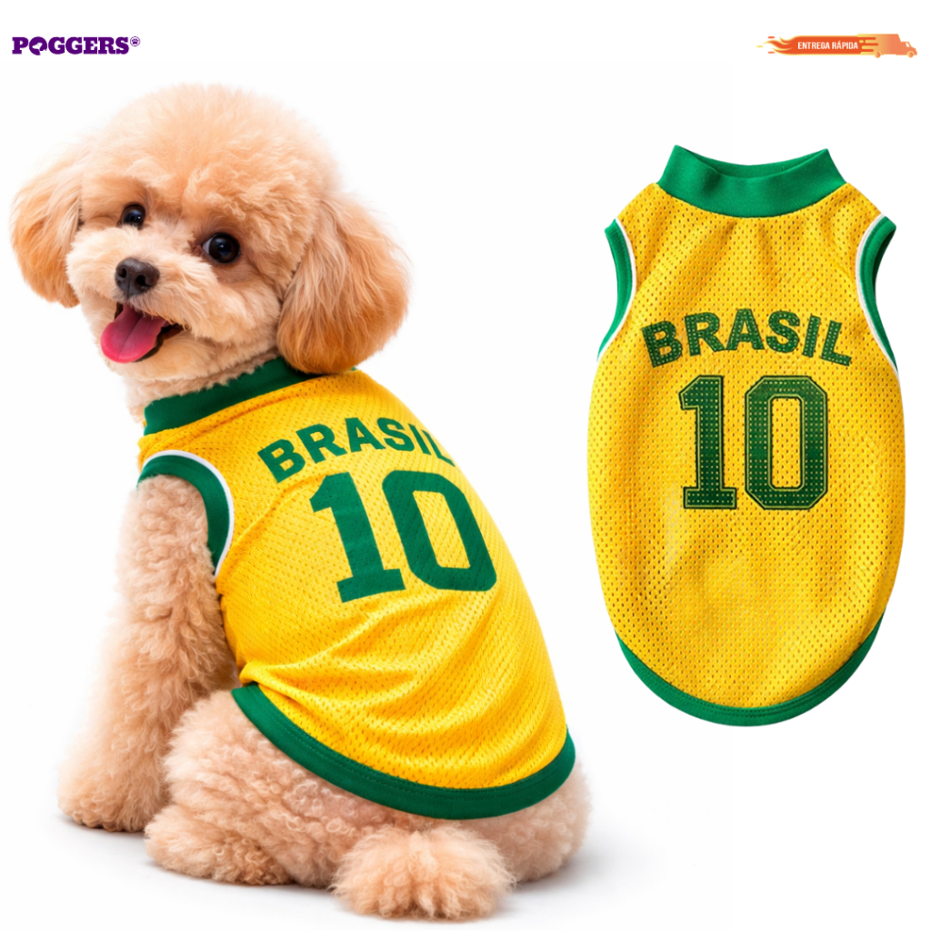 Roupinha da Copa do Brasil para Cachorro e Gato Porte Pequeno e Médio Roupa Estampas Variadas
