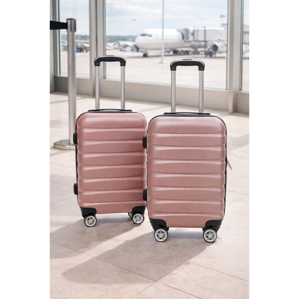 Kit 2 Malas de Viagem Com Rodinhas 18'' e 20''  trabalho passeios viagens-Rosa