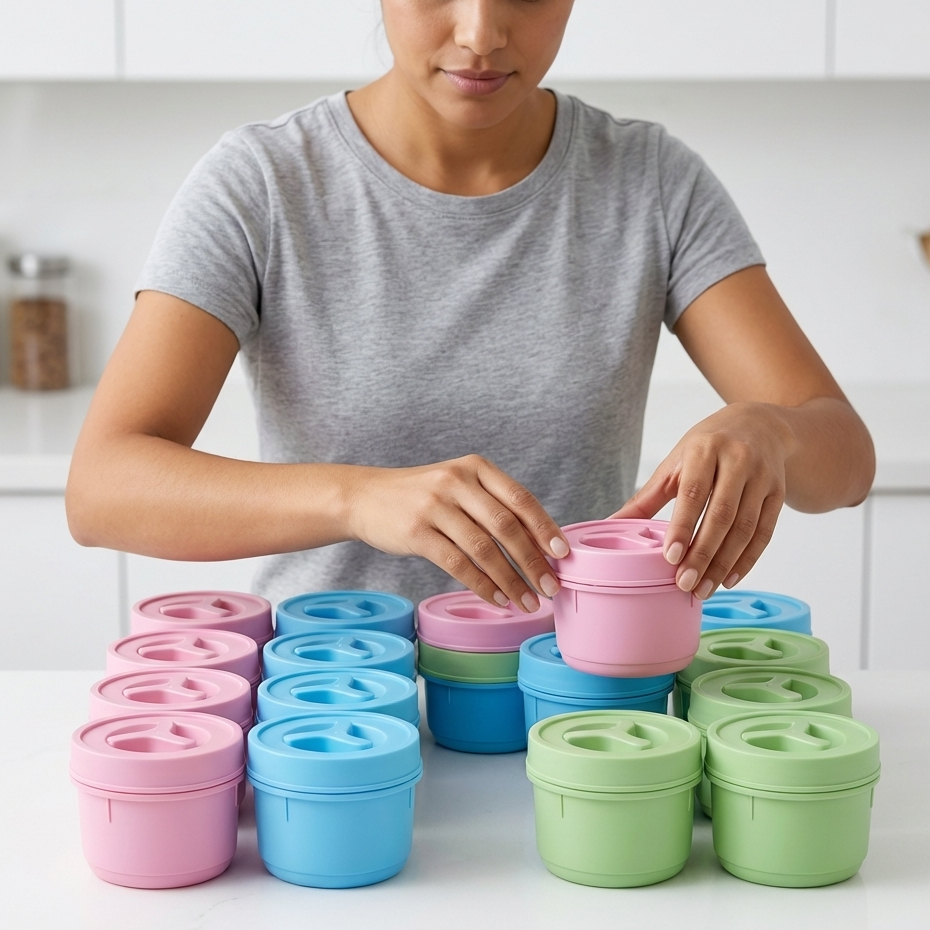 Kit 12 Potes 300ml Para Papinha de Bebê Herméticos BPA Free Armazena e Congela Alimentos com Segurança em Oferta na Shopee