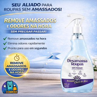 Spray Desamassa Fácil Provita 500ml Sem Ferro Tira Amassado Neutraliza Odores Perfuma Roupa Bouquet