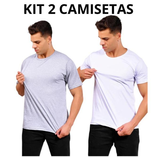 Kit 2 Camisas Malha Peruana 40.1 Camiseta 96% Algodão com 4% Elastano Pima Premium Toque Comfort