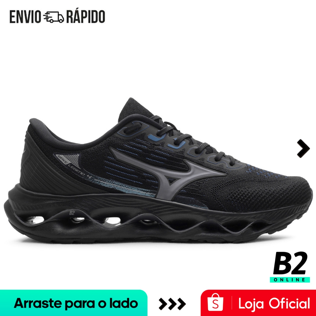 Tênis Mizuno Wave Legend 4 Masculino Preto Original com Nota Fiscal e Garantia em Oferta na Shopee