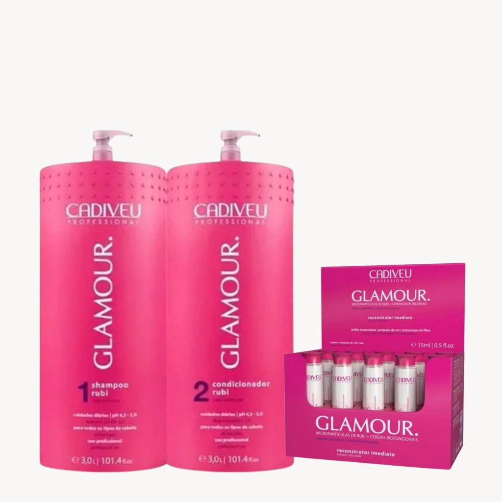 Cadiveu Glamour Lavatório Shampoo I Condicionador 3L + Ampolas