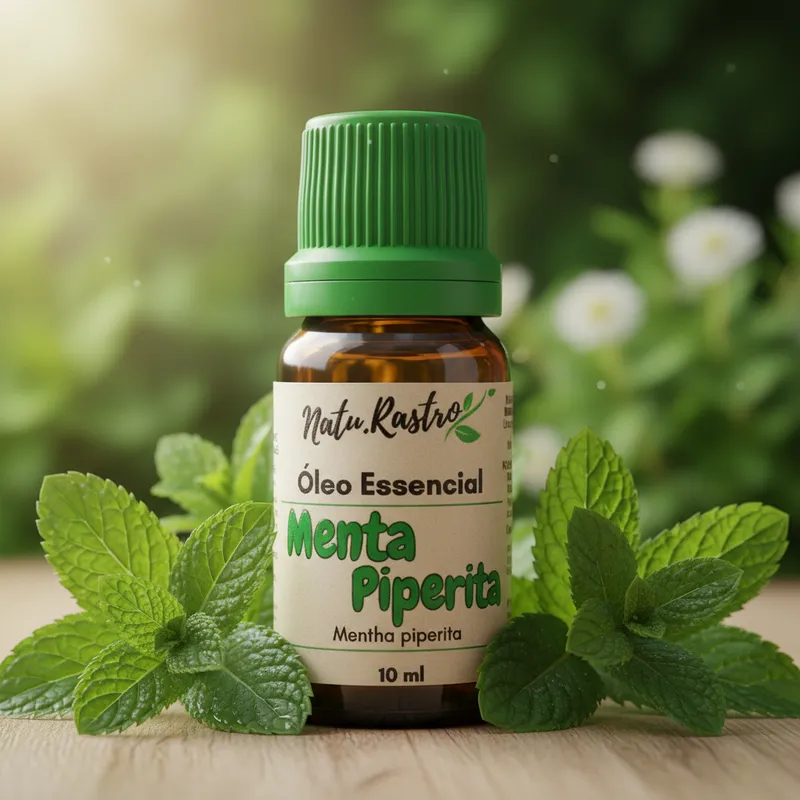 Óleo Essencial de Menta Piperita Natu.Rastro 10ml-Ação anti-inflamatória,analgésica e antisséptica.