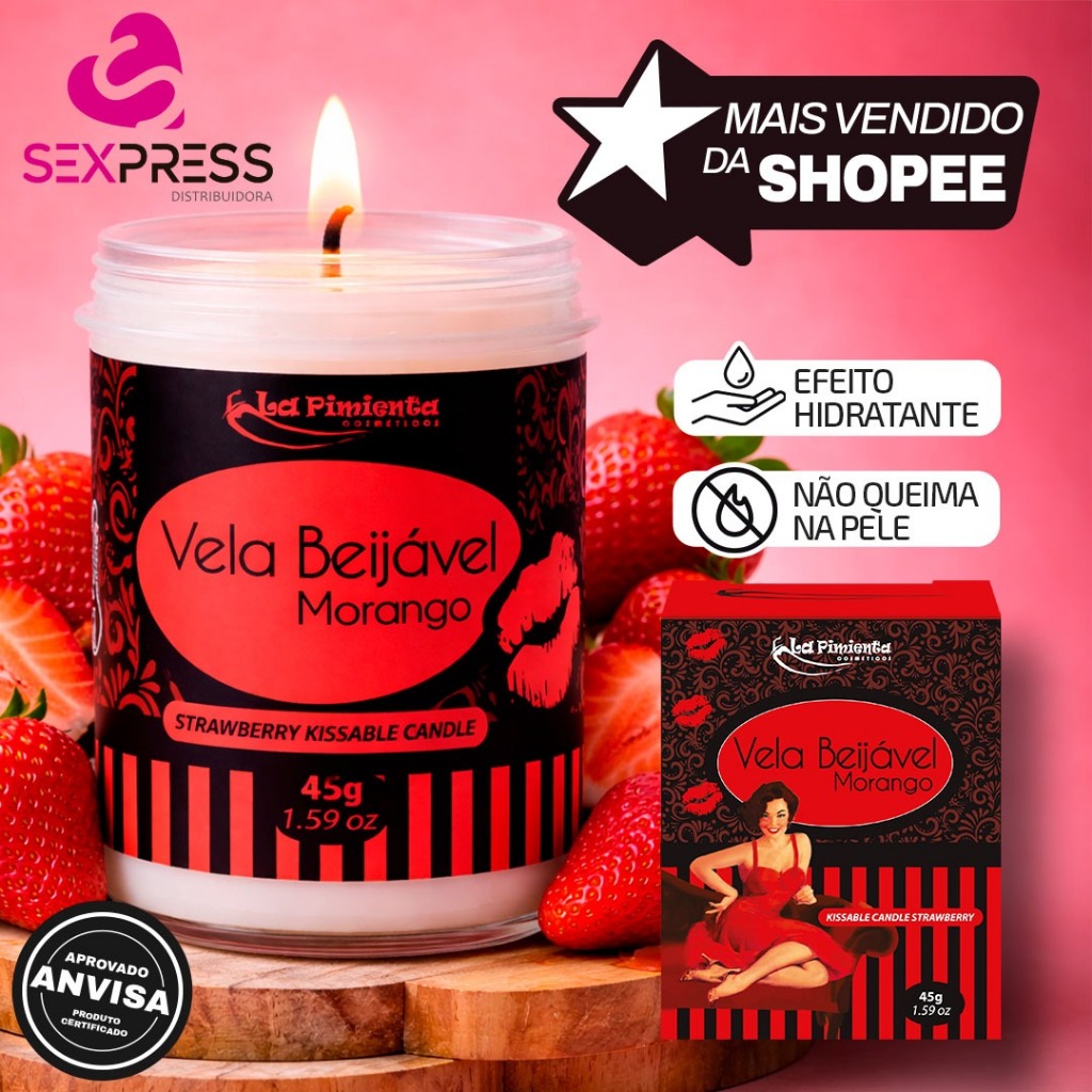 VELA BEIJAVEL SENSUAL PARA DESPERTAR OS SENTIDOS