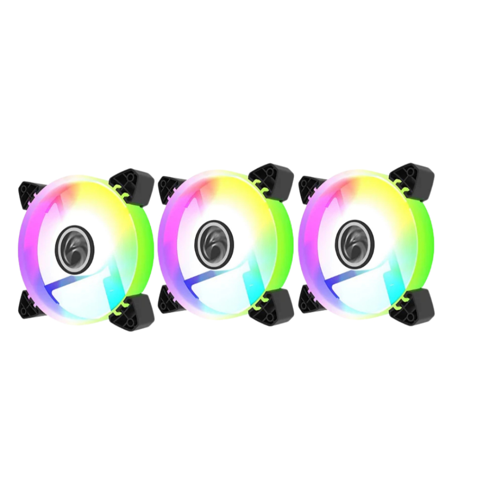 Kit 3x Cooler Brazil PC BPC-KCL-SLIM-ARGB 80mm RGB - 50 CFM + 1650 RPM + Controle Remoto