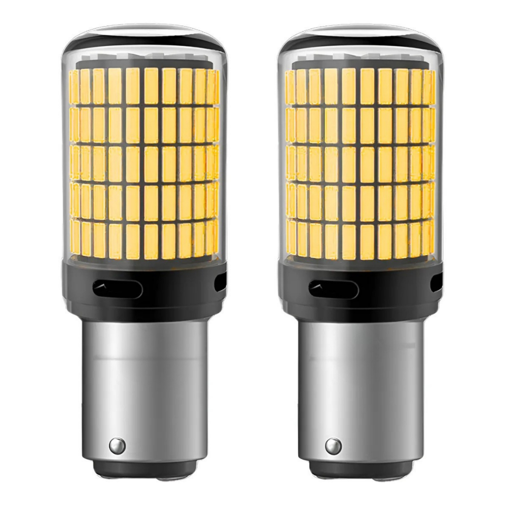 Par Luz De Freio Em Led Branco P21/5w Bay15d 1157 Canbus Lampada 1157 2 Polos