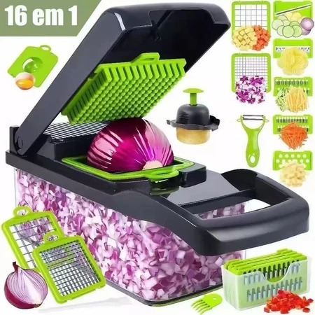 Fatiador de cozinha multifuncional profissional em aço inoxidável 16 em 1 fatiador de vegetais/frutas/legumes