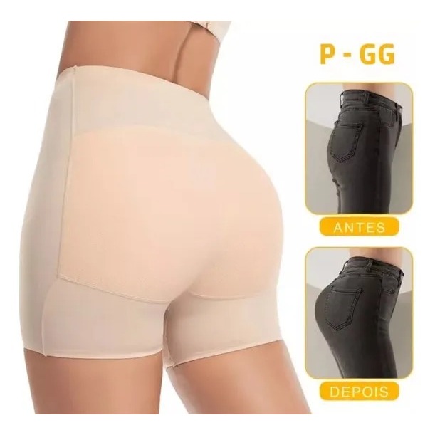 Calcinha Short Com Estofamento Espuma Bundex Levanta Aumenta Calcinha Short Modeladora de Barriga Enchimento de Glúteos