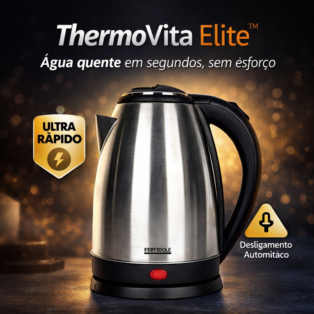 Chaleira Elétrica 2L Inox ThermoVita Elite™ 127V Ferve Rápido Desligamento Automático Base 360°
