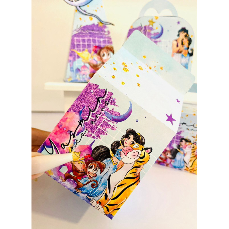 Kit Caixinhas Personalizados Jasmine Princesa Aladim / Caixinha para Festa/ lembrancinhas PEGUE E MONTE