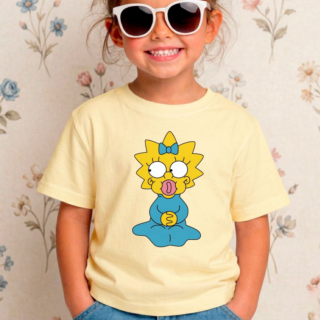Camiseta Infantil Menina Desenho Maggie 100% Algodão Premium Casual Dia a Dia Confortável