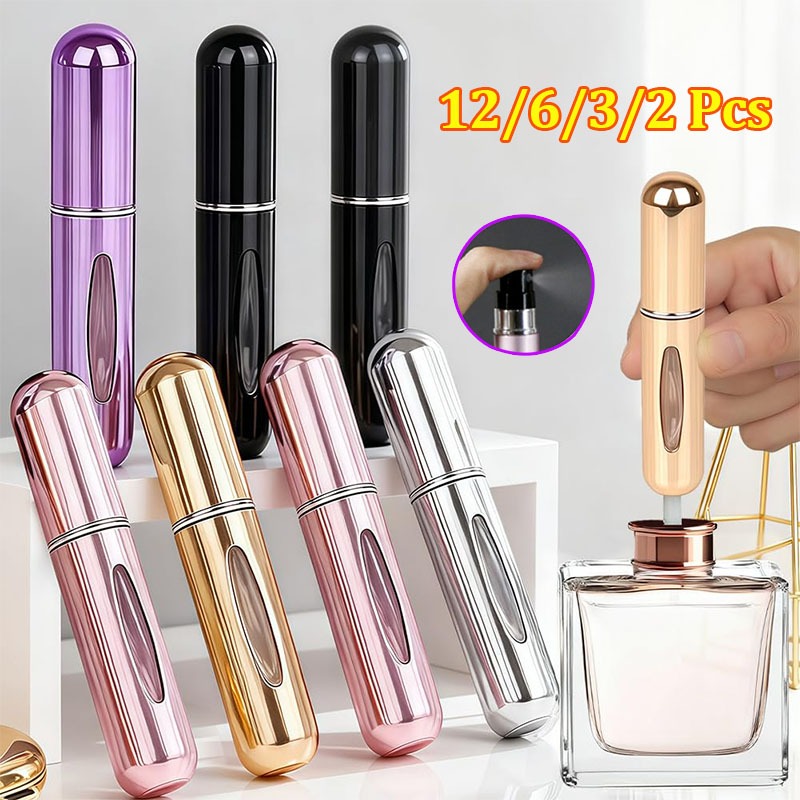 Porta Perfume Recarregavel Spray 5ml Para Viagem Mini Frasco Perfume Portatil-Atomizador Recarregável Cosmético